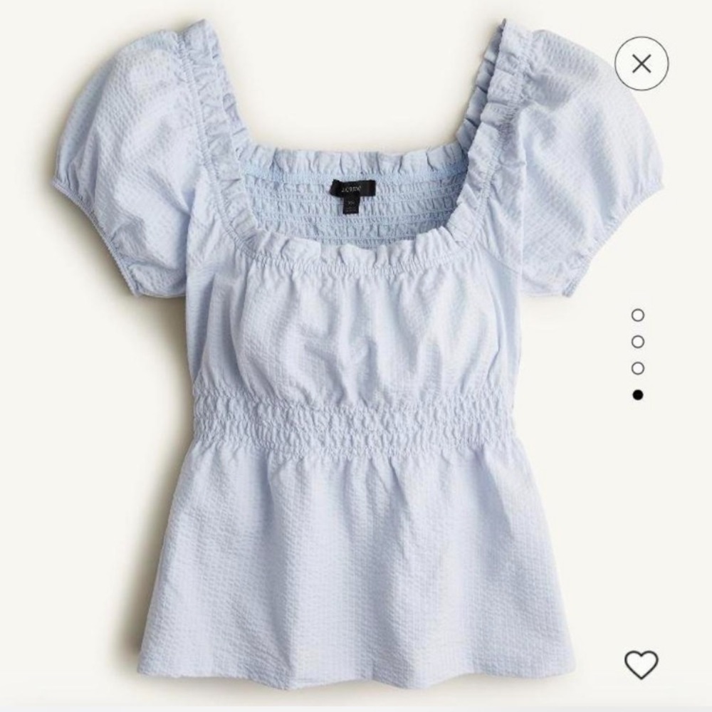 J. Crew Light Blue Smocked Women's Top